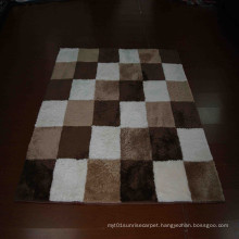 Brown shaggy white faux fur rug animal skin carpet